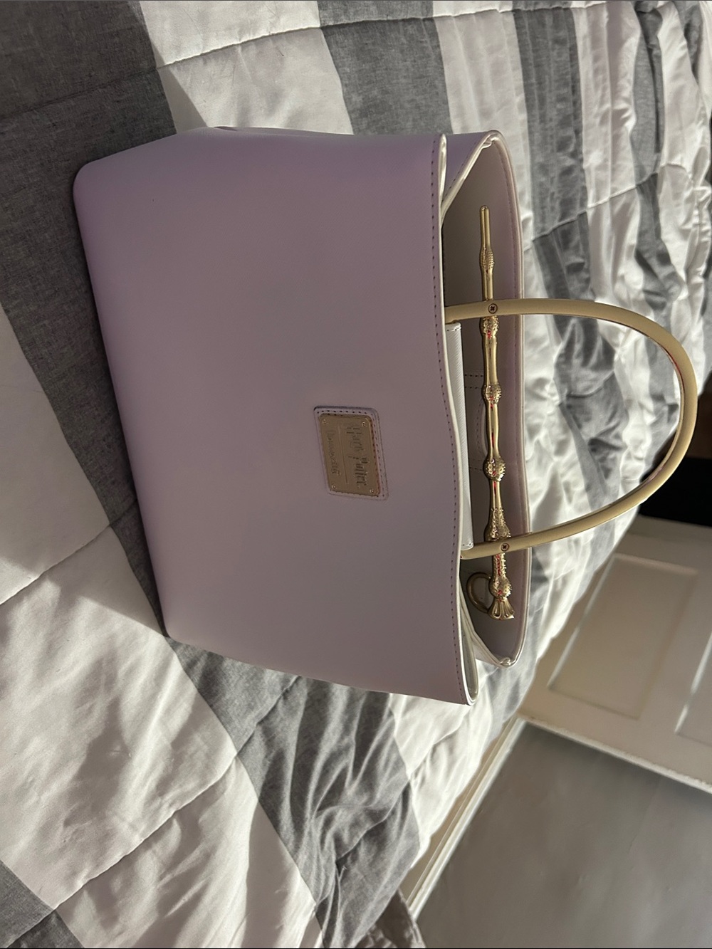 Harry Potter White Tote Bag with Gold Accents - Women's Handbag
